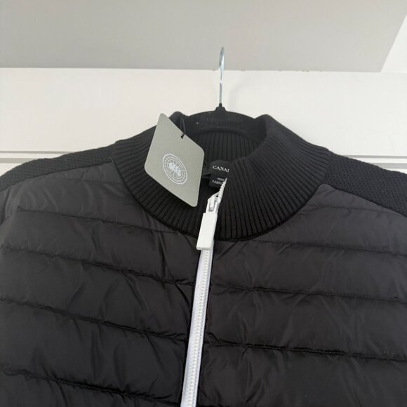 NWT Canada Goose Men's Hybridge Knit Jacket In Black Quilted Padded Panel Zip Up - Picture 6 of 8